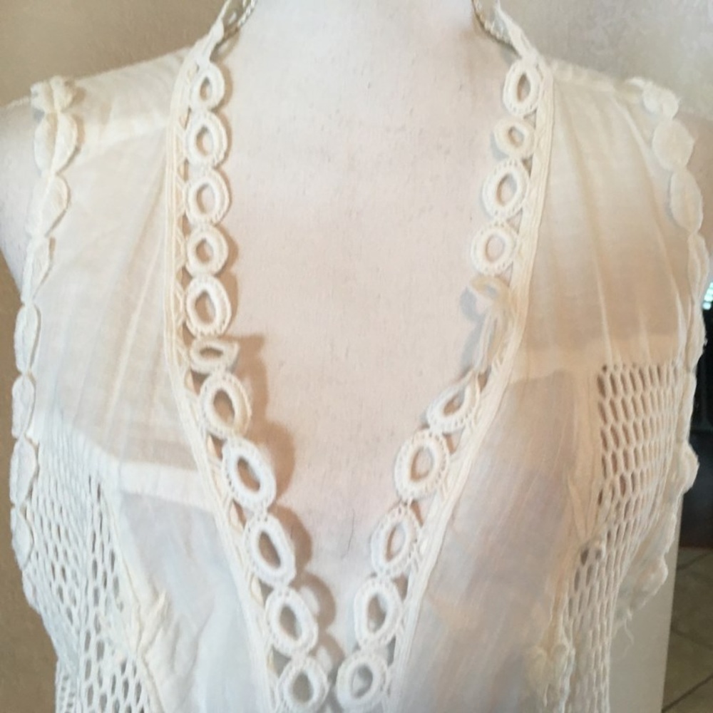 Jessica London Crochet Vest Size 18 Ivory - Picture 2 of 5